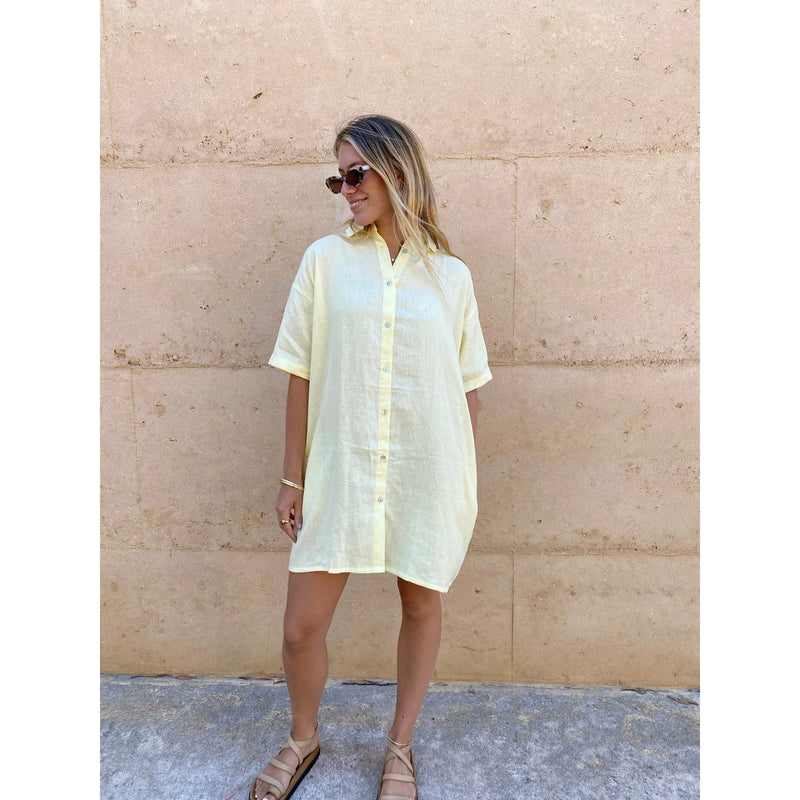 Mini Shirt Dress ~ Lemon – Indian Summer Co